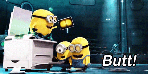 Minions making copies of their butts and laughing